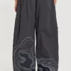 Grey Topograph Parachute Pants