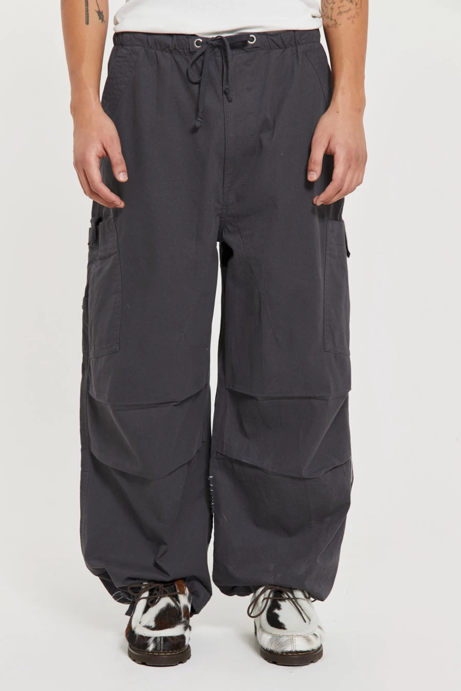 Grey Topograph Parachute Pants - Image 3