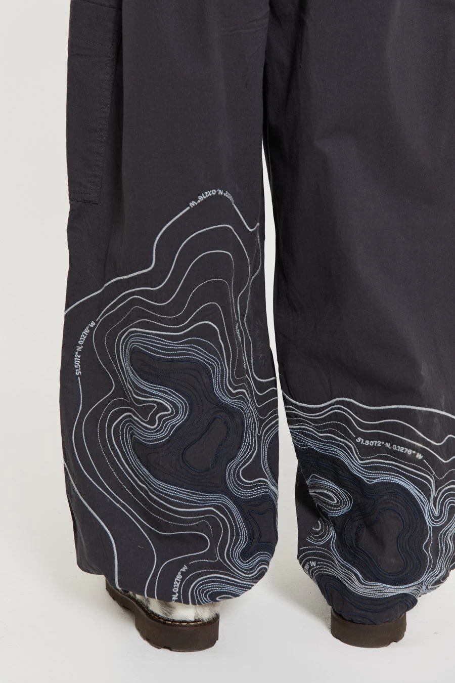 Grey Topograph Parachute Pants - Image 5