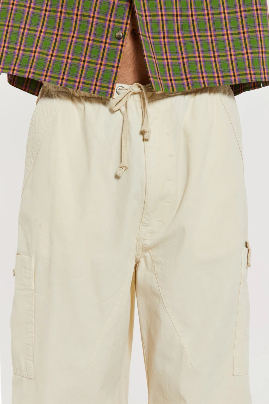 Ecru Parachute Cargo Pants - Image 6