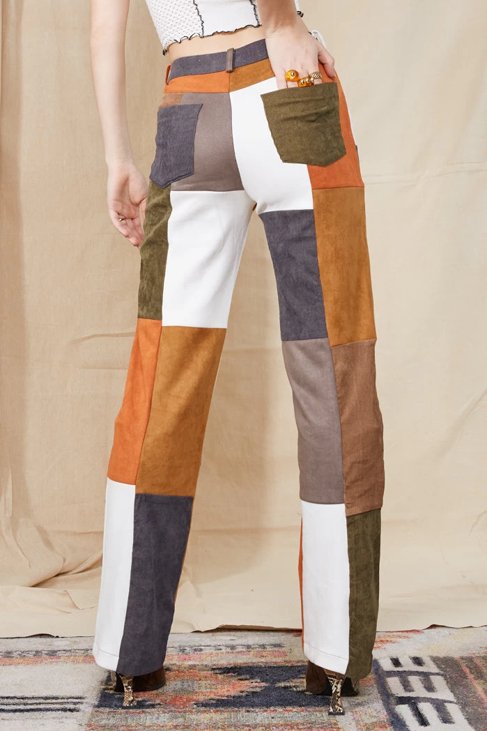 Jaded London Mixed Patchwork Cord Wide Leg Trousers - Image 3
