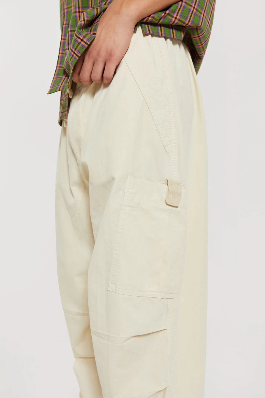 Ecru Parachute Cargo Pants - Image 7