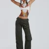 Jaded London Khaki Low Rise Cargo Pants