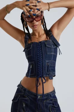 Jaded London Blue Cargo Corset