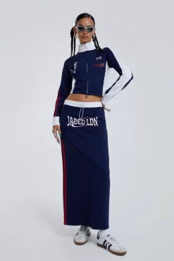 Jaded London Blueprint Jersey Maxi Skirt With Toggle Detail