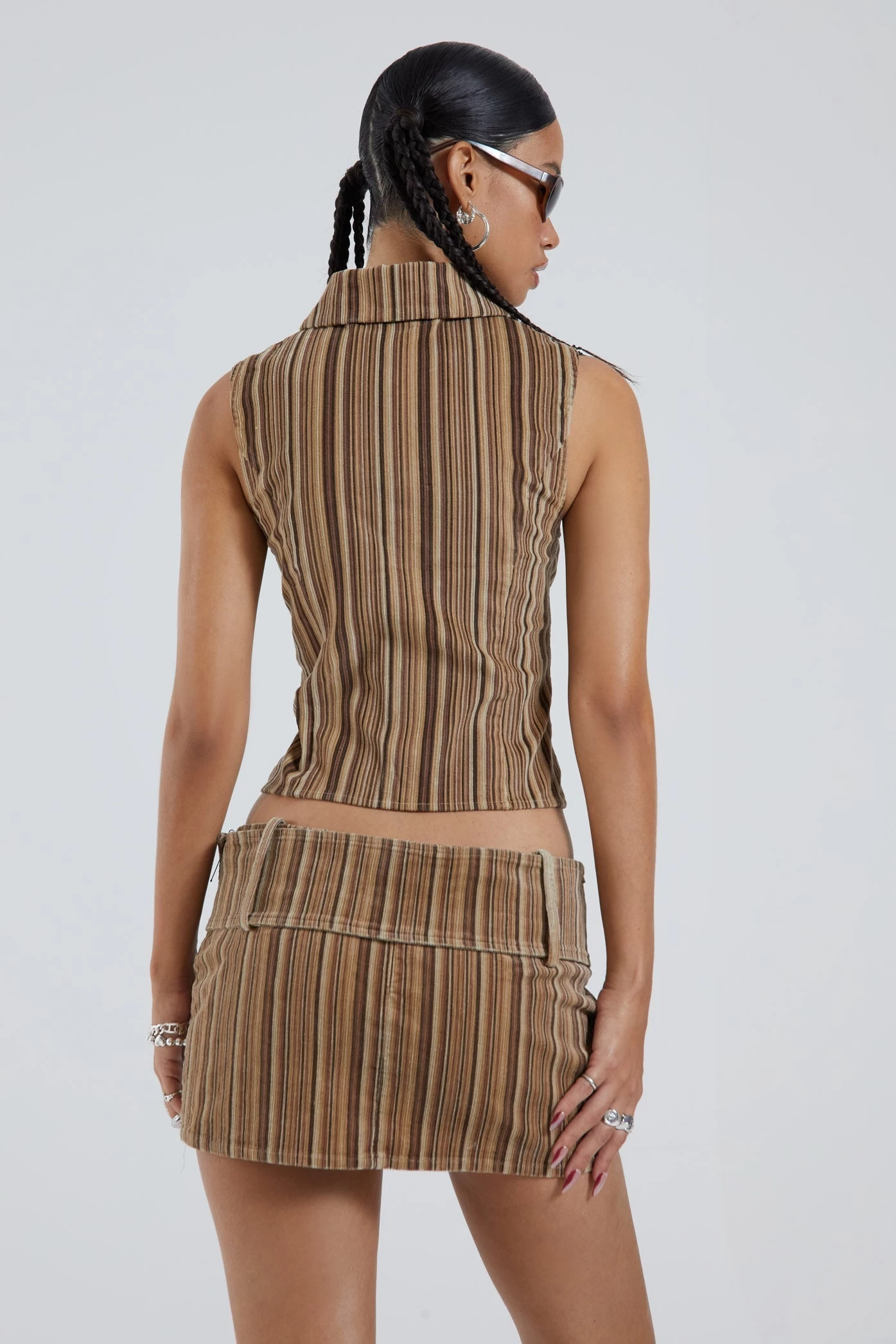 Jaded London Bowery Stripe Cord Waistcoat - Image 3