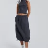 Jaded London Vintage Grey Midi Cargo Skirt