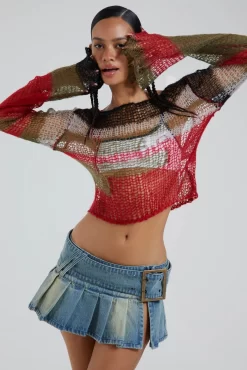 Jaded London Mercer Backless Shredded Knit