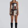 Jaded London Daytona Vegan Leather Mini Skirt