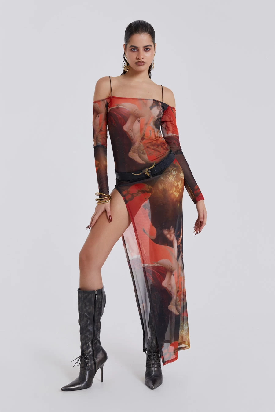 Jaded London Valencia Print Maxi Dress - Image 6