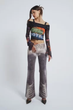 Jaded London Ride A Cowboy Low Waist Flared Jeans