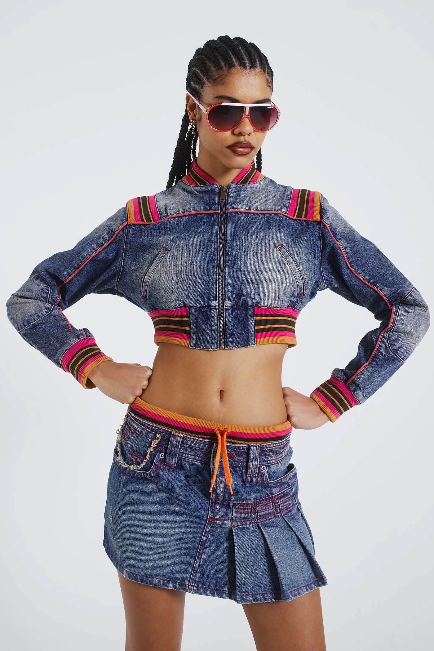 Jaded London Sherbet Cropped Denim Jacket - Image 4