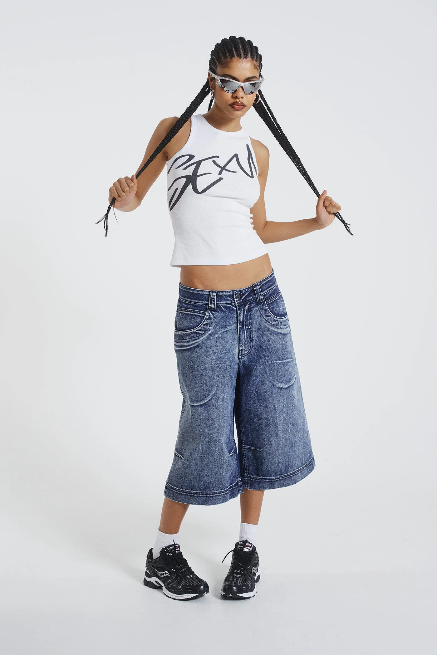 Jaded London Axle Acid Wash Denim Jorts - Image 5