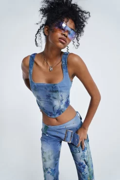 Jaded London La Rambla Denim Corset