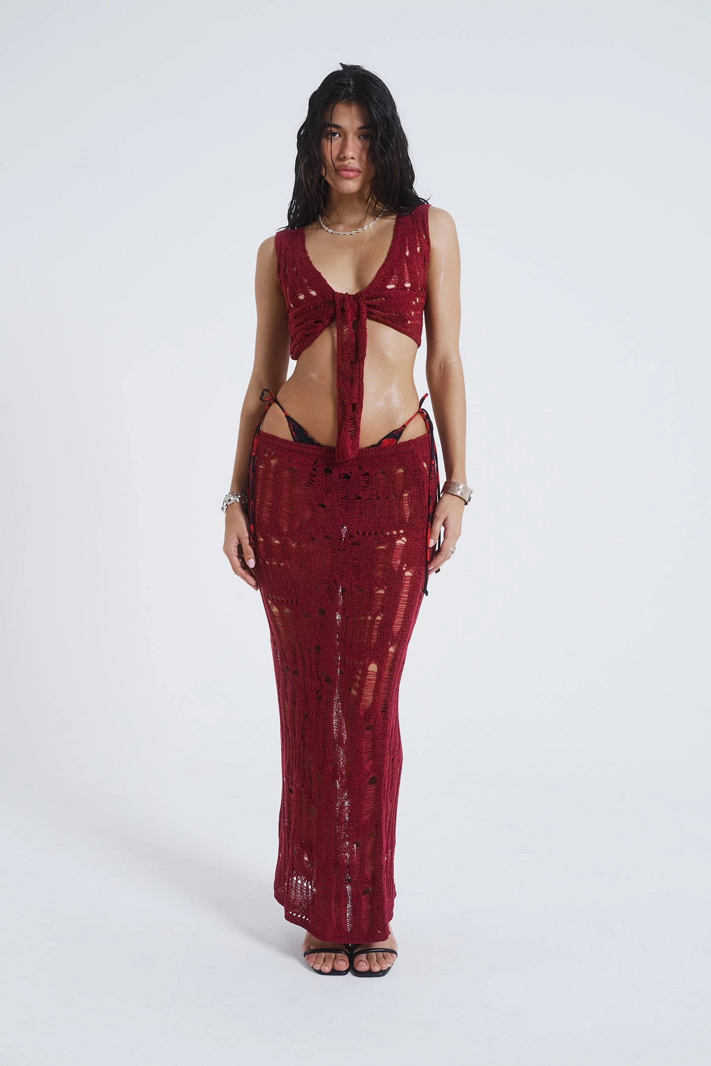 Odette Laddered Knit Maxi Skirt - Image 3