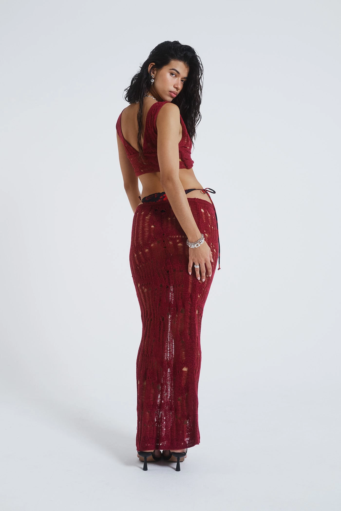 Odette Laddered Knit Maxi Skirt - Image 2