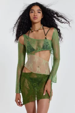 Jaded London Siren Mini Dress In Green