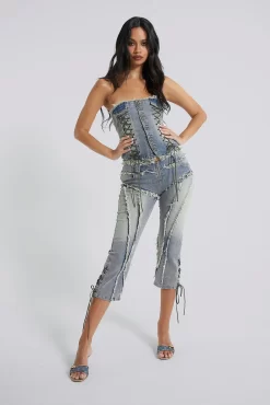 Jaded London Get Riding 5 In 1 Detachable Denim Jumpsuit