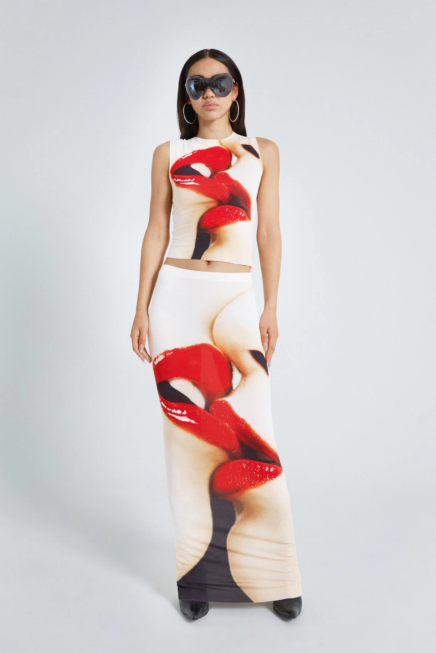 Jaded London Kiss Me Quick Raw Hem Maxi Skirt