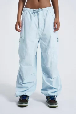 Jaded London Powder Blue Parachute Cargo Pants