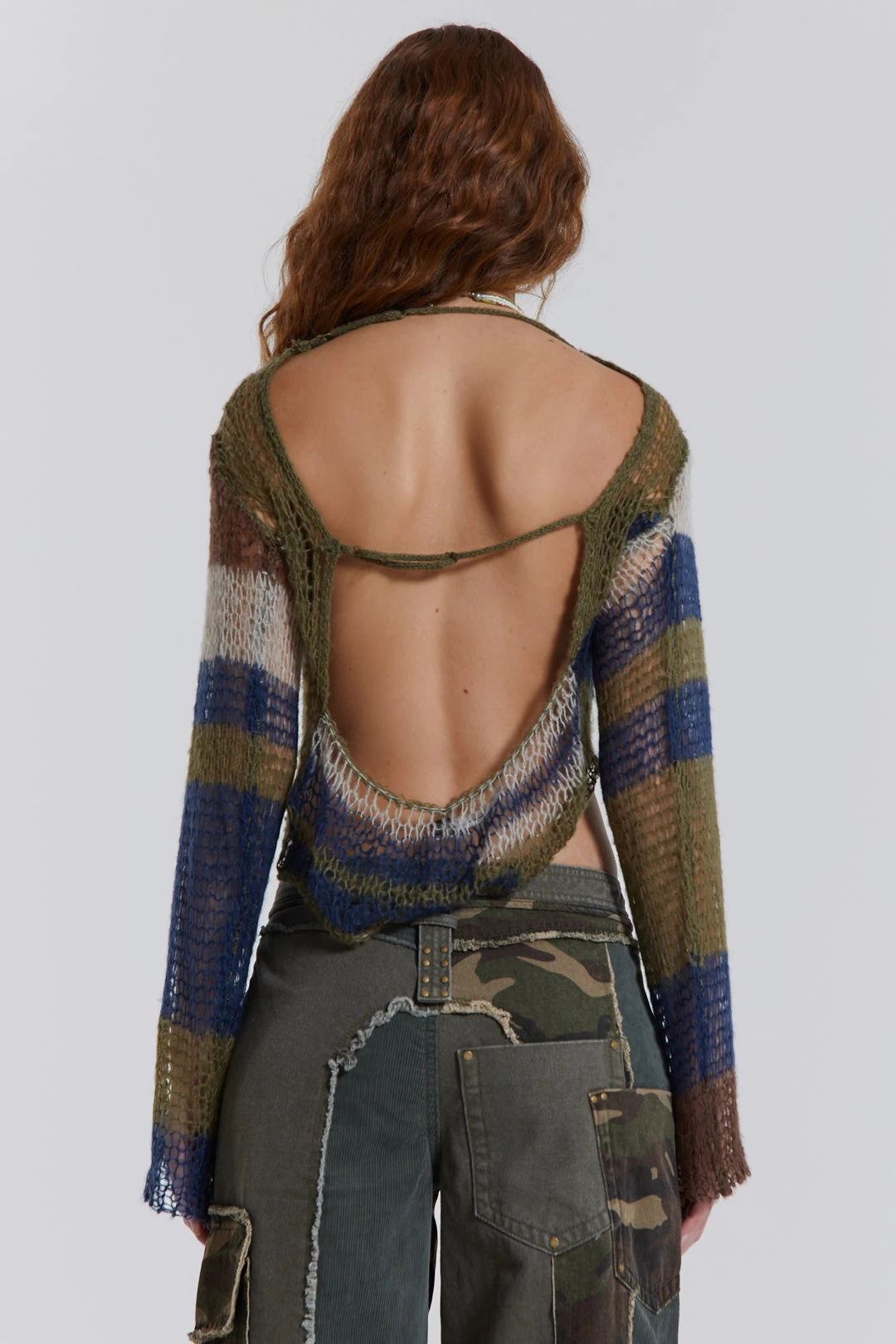 Jaded London Mercer Knit In Green & Blue - Image 4