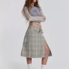 Jaded London Giselle Check Cargo Midi Skirt