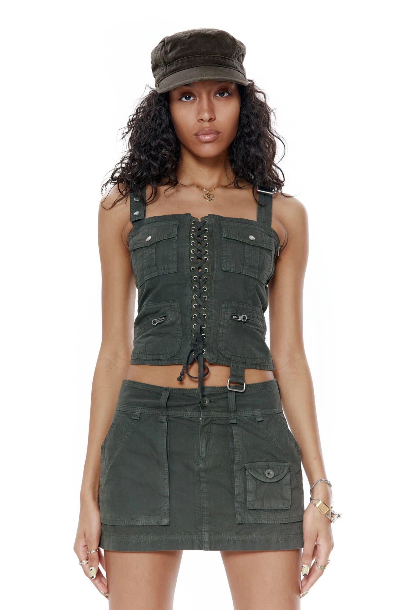 Jaded London Khaki Cargo Corset