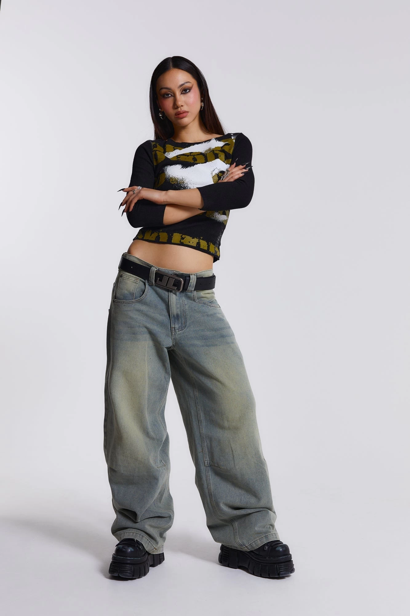 Jaded London Emblem Leather Belt - Image 3