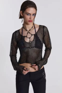 Jaded London Capella Knitted Top With Hardware Trim