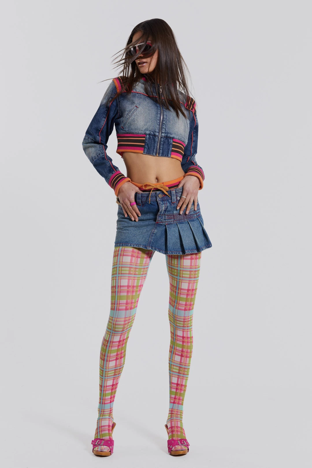 Jaded London Sherbet Cropped Denim Jacket - Image 8