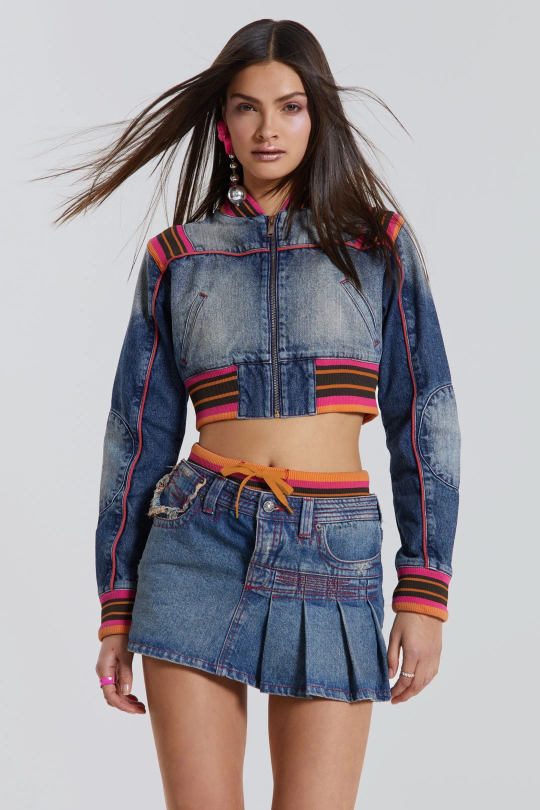 Jaded London Sherbet Cropped Denim Jacket - Image 5