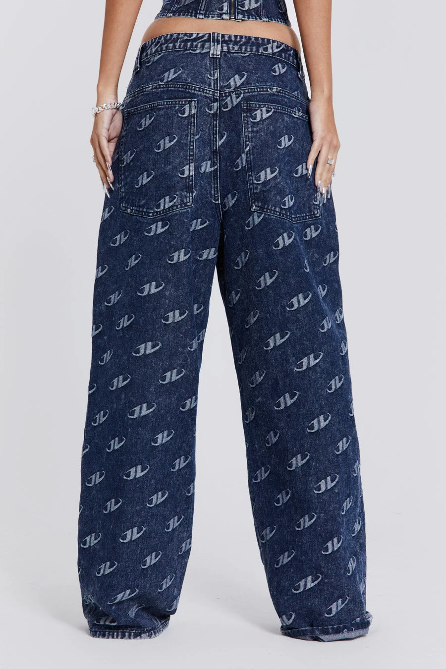 Jaded London Monogram Baggy Jeans - Image 4