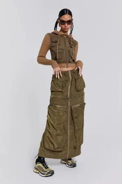 Jaded London Madison 2 In 1 Cargo Maxi Skirt