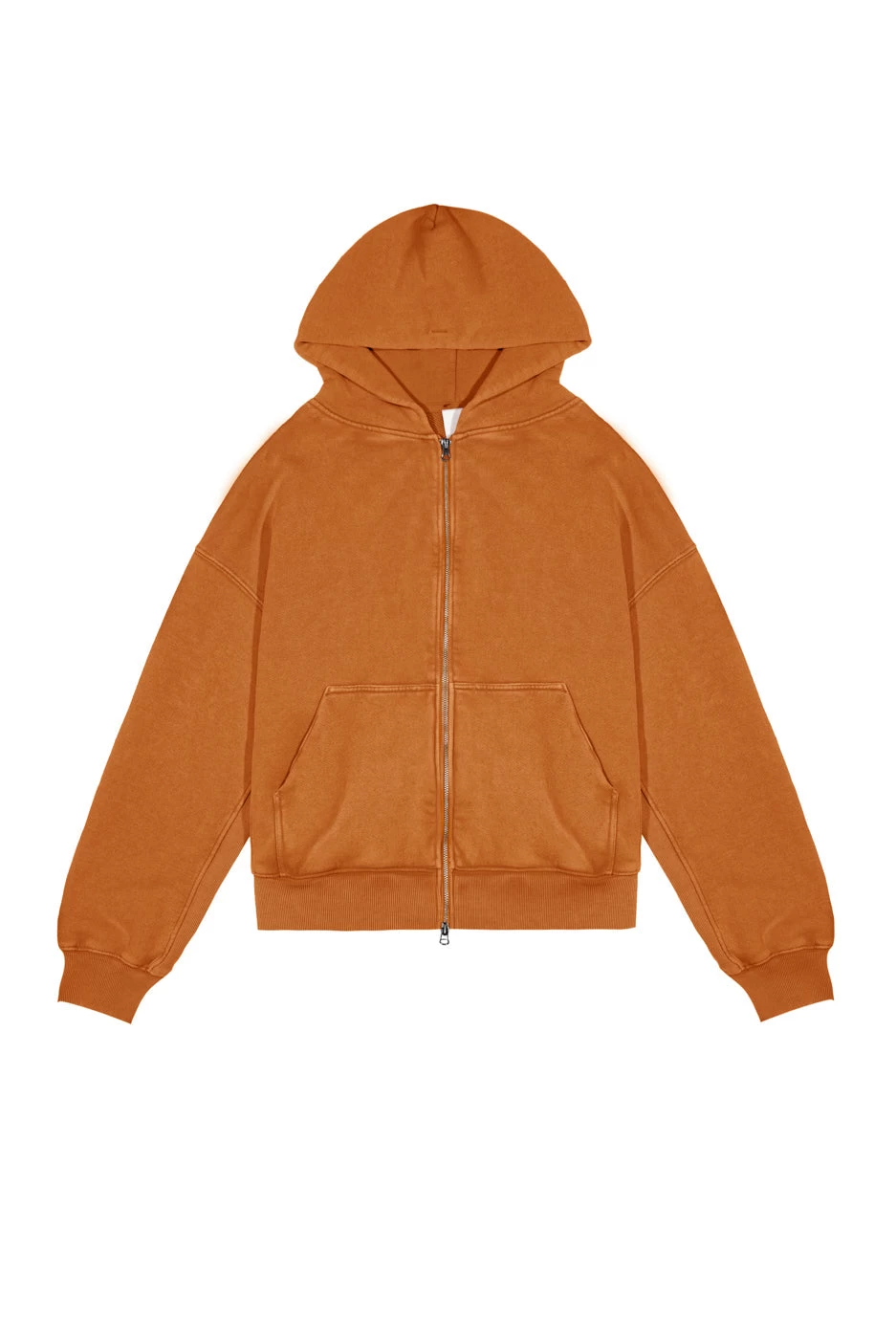 NTRLS Rust Orange Oversized Zip Through Hoodie - Image 2