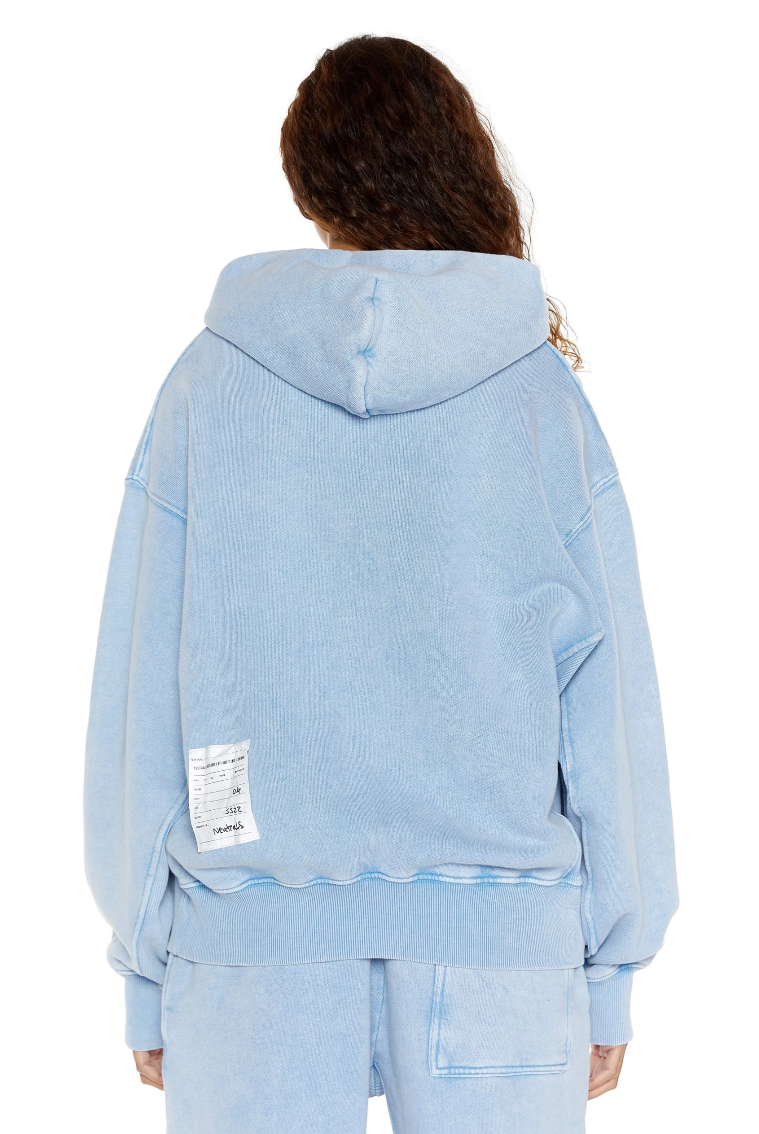 Jaded London NTRLS Powder Blue Oversized Hoodie - Image 4