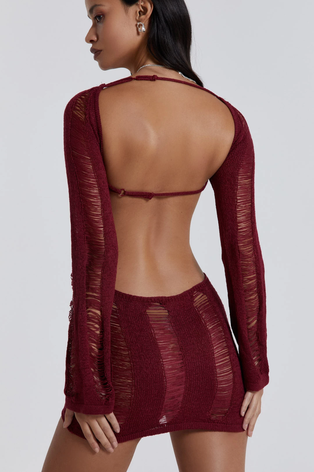 Jaded London Burgundy Umbra Dress - Image 2