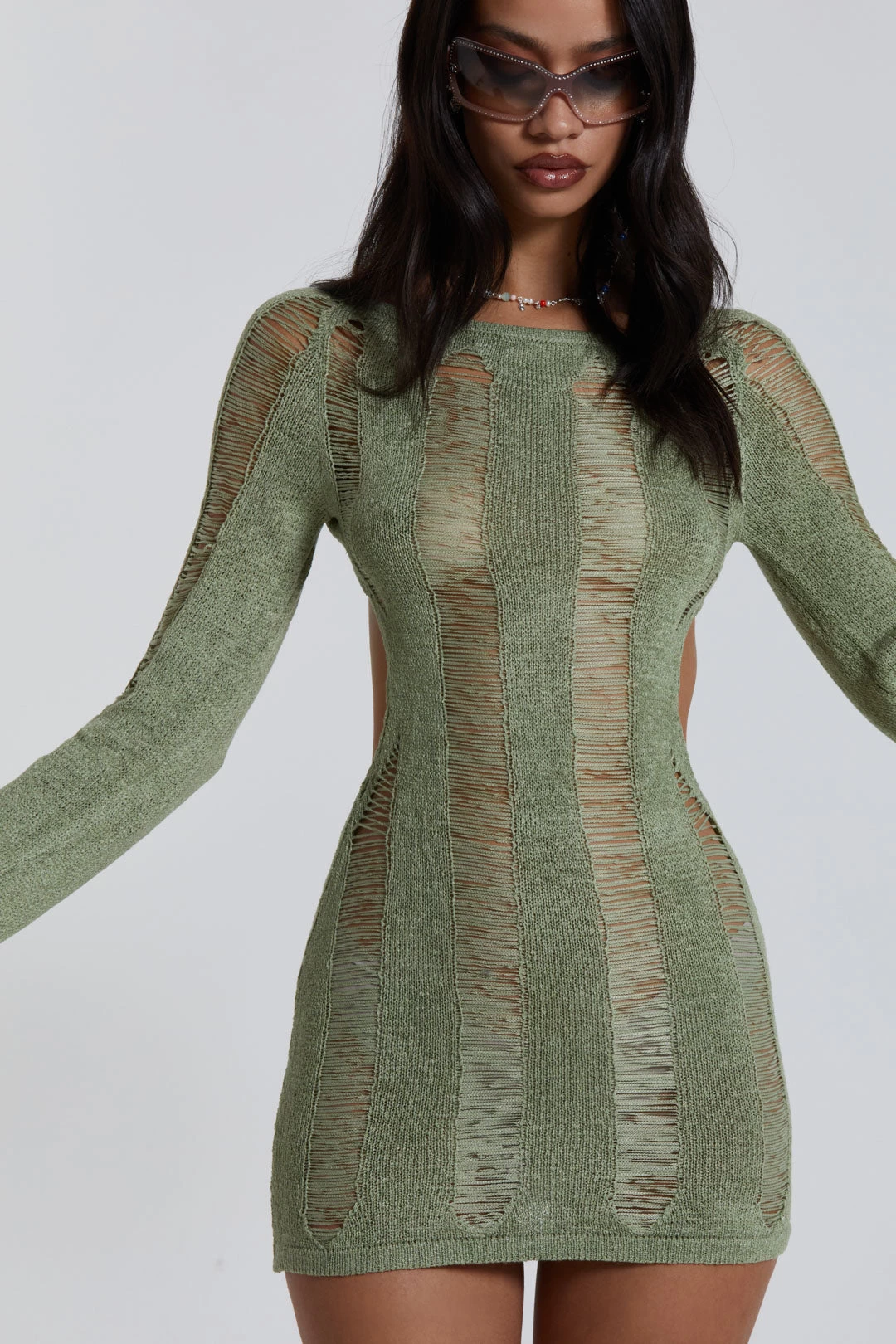 Jaded London Khaki Umbra Dress - Image 4