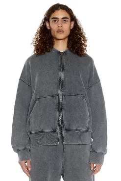 NTRLS Chrome Grey Oversized Zip Through Hoodie