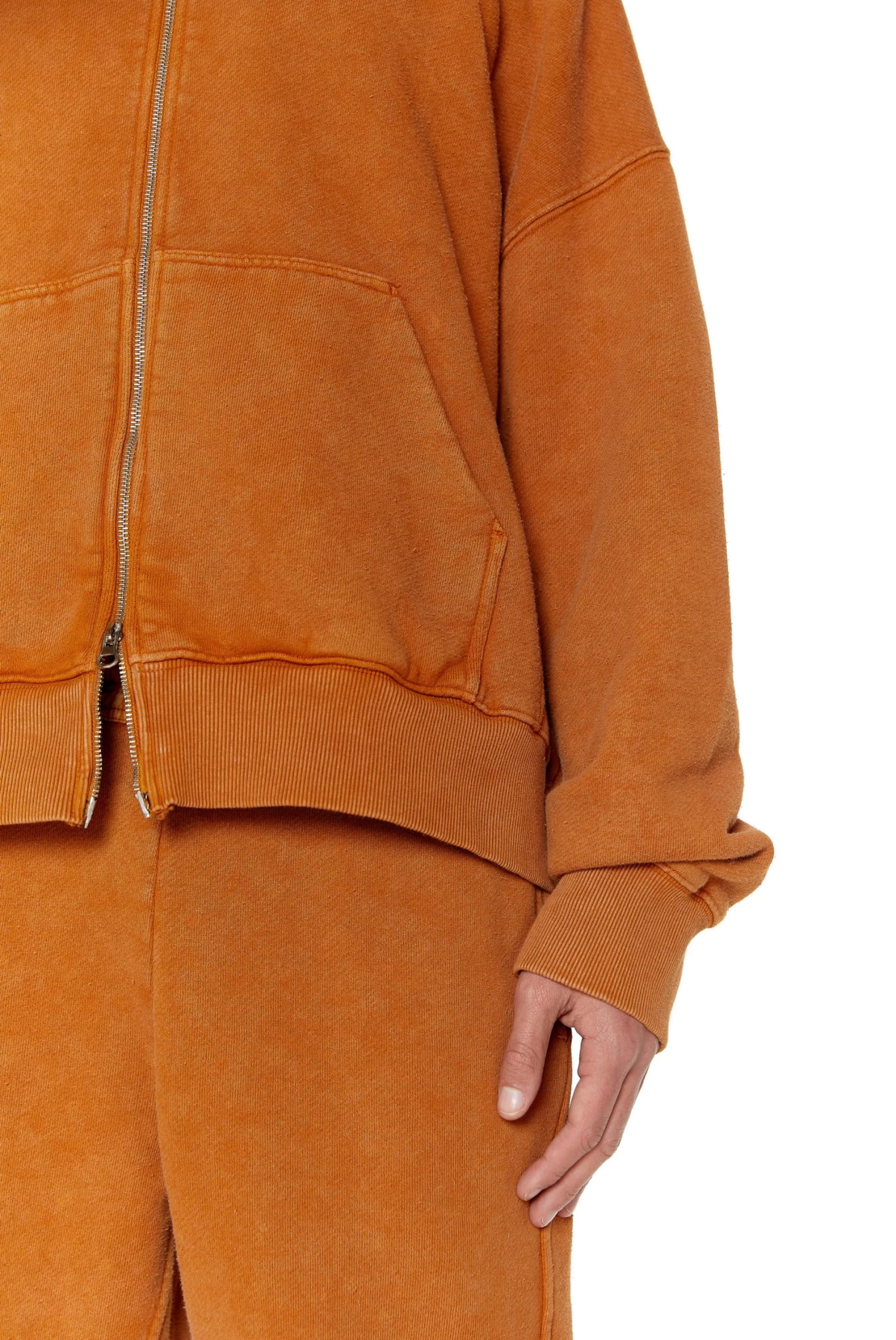 NTRLS Rust Orange Oversized Zip Through Hoodie - Image 5