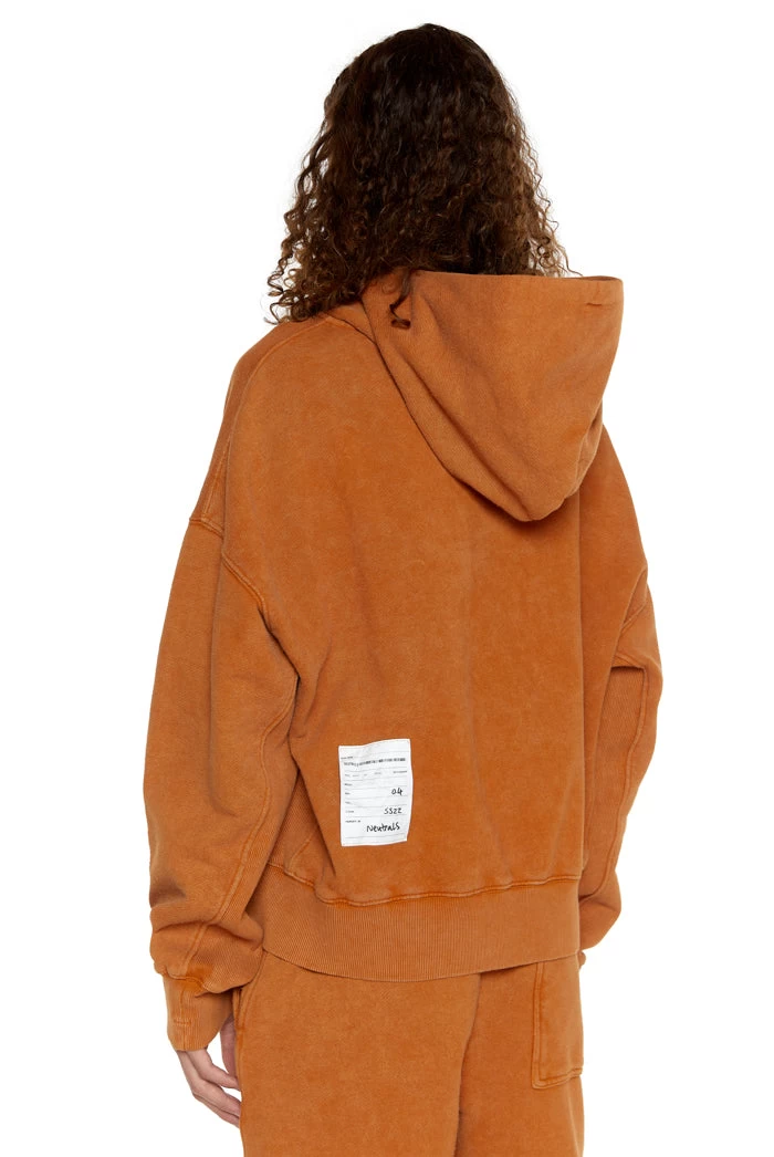 NTRLS Rust Orange Oversized Zip Through Hoodie - Image 6