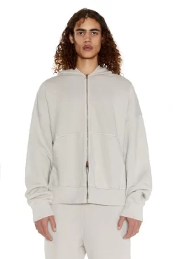 NTRLS Stone Oversized Zip Through Hoodie